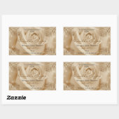 Blumenmarken Blätter der hellbraunen Rose Palm Rechteckiger Aufkleber (Blatt)