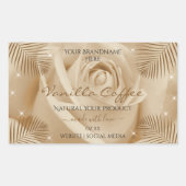 Blumenmarken Blätter der hellbraunen Rose Palm Rechteckiger Aufkleber (Vorderseite)