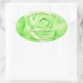 Blumenmarken Blätter für hellgrüne Rose Palm Ovaler Aufkleber (Tasche)