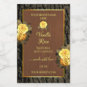 Blumenmarken Brown Wood Grain Tree Bark Lebensmitteletikett (Einzelnes Label)