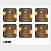 Blumenmarken Brown Wood Grain Tree Bark Quadratischer Aufkleber (Blatt)