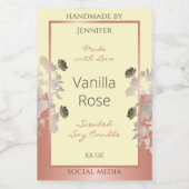 Blumenmarken Creme und Rose Gold Rahmen Lebensmitteletikett (Einzelnes Label)
