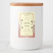 Blumenmarken Creme und Rose Gold Rahmen Lebensmitteletikett (Vorderseite)