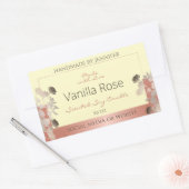 Blumenmarken Creme und Rose Gold Rahmen Rechteckiger Aufkleber (Umschlag)