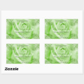 Blumenmarken Grüne Rose mit Palm-Blätter Rechteckiger Aufkleber (Blatt)