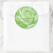 Blumenmarken Grüne Rose mit Palm-Blätter Runder Aufkleber (Tasche)