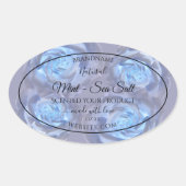 Blumenmarken Leuchtblaue Rose Ovaler Aufkleber (Vorderseite)