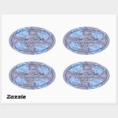 Blumenmarken Leuchtblaue Rose Ovaler Aufkleber (Blatt)