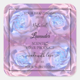 Blumenmarken Leuchtende Lila blaue Rose Quadratischer Aufkleber