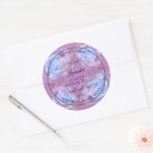 Blumenmarken Leuchtende Lila blaue Rose Runder Aufkleber (Umschlag)