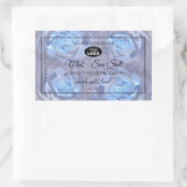 Blumenmarken Lichtblaue Rose mit Logo Rechteckiger Aufkleber (Tasche)