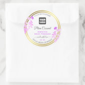 Blumenmarken mit Logos, Lila Gold Runder Aufkleber (Tasche)