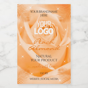Blumenmarken Orange Rose Palm Blätter Logo Lebensmitteletikett