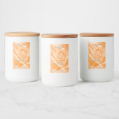 Blumenmarken Orangefarbene Rose mit Palm-Blätter Lebensmitteletikett (Flaschen)