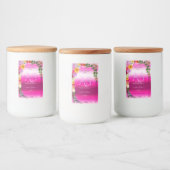 Blumenmarken Rosa Farbstoff mit Monogramm Lebensmitteletikett (Flaschen)