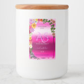 Blumenmarken Rosa Farbstoff mit Monogramm Lebensmitteletikett (Vorderseite)