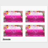 Blumenmarken Rosa Farbstoff mit Monogramm Rechteckiger Aufkleber (Blatt)