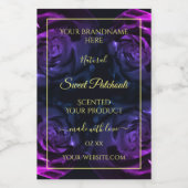 Blumenmarken Rosa Lila blühende Rose Lebensmitteletikett (Einzelnes Label)