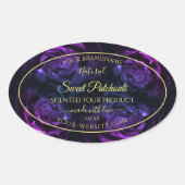 Blumenmarken Rosa Lila blühende Rose Ovaler Aufkleber (Vorderseite)