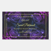 Blumenmarken Rosa Lila blühende Rose Rechteckiger Aufkleber (Vorderseite)