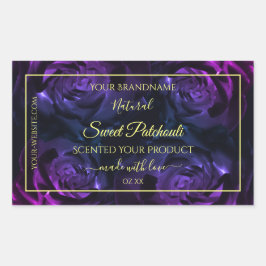 Blumenmarken Rosa Lila blühende Rose Rechteckiger Aufkleber