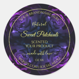 Blumenmarken Rosa Lila blühende Rose Runder Aufkleber