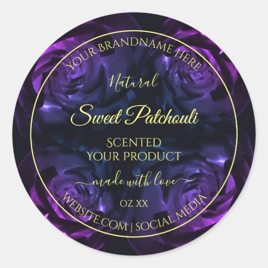 Blumenmarken Rosa Lila blühende Rose Runder Aufkleber (Vorderseite)