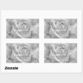 Blumenmarken Silver Gray Rose Palm Blätter Rechteckiger Aufkleber (Blatt)