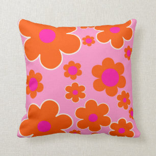 Blumenmarkt Amsterdam Retro Blumen Pink Orange Kissen