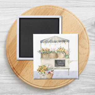 Blumenmarkt Diagramm Aquarell Cottagecore Kunst Magnet