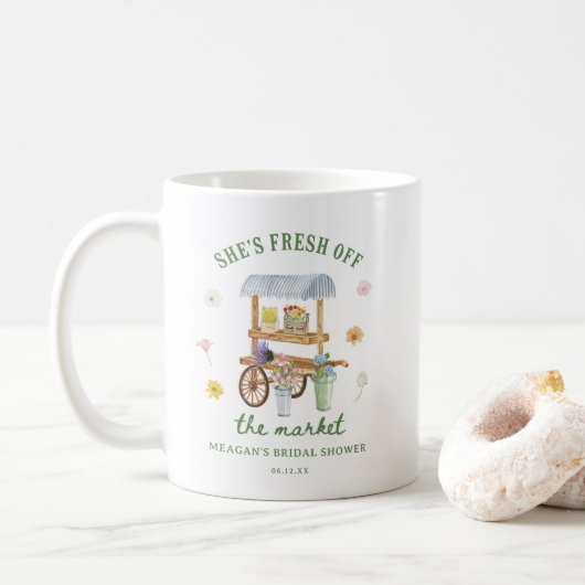 Blumenmarkt Frisch vom Markt Brautdusche Kaffeetasse (Mit Donut)