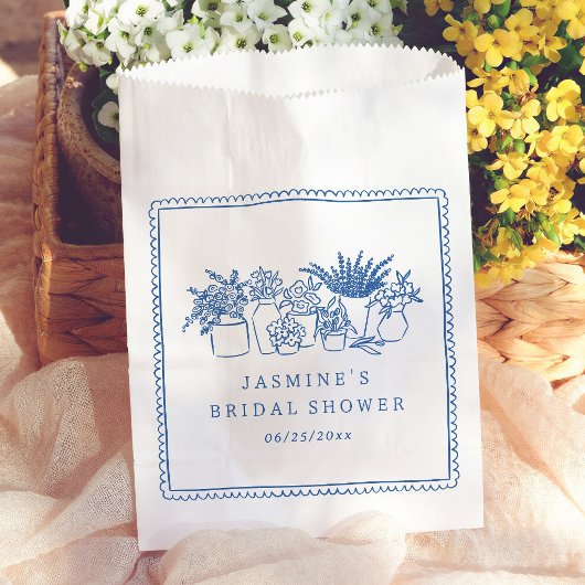 Blumenmarkt Handgezeichnete Hochzeitsdusche Dankes Geschenktütchen