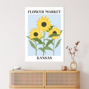 Blumenmarkt Kansas Gelbe Sonnenblume Floral Leinwanddruck