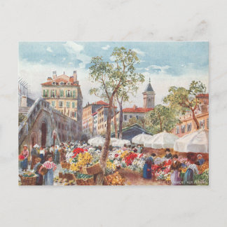 Blumenmarkt Nizza, Frankreich Postkarte