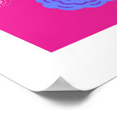 Blumenmarkt Paris Fuchsia & Blau Lebendiges Floral Poster (Ecke)