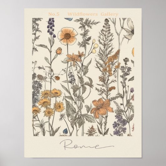 Blumenmarkt Rom Nr. 3 Botanisch Poster (Vorne)