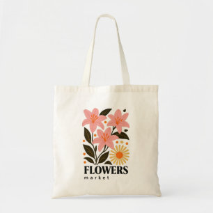 Blumenmarkt-Tasche Vintage-Blumen-Ästhetik Tragetasche