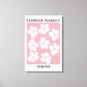 Blumenmarkt Tokio Rosa Kirschblüten Floral Leinwanddruck