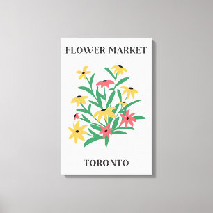 Blumenmarkt Toronto Pink Gelbe Gänseblümchen Flor Leinwanddruck
