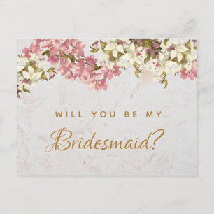 Blumenmarmor Orchids Bridesmaid Postkarte