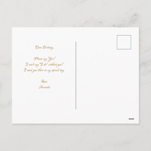 Blumenmarmor Orchids Bridesmaid Postkarte (Rückseite)