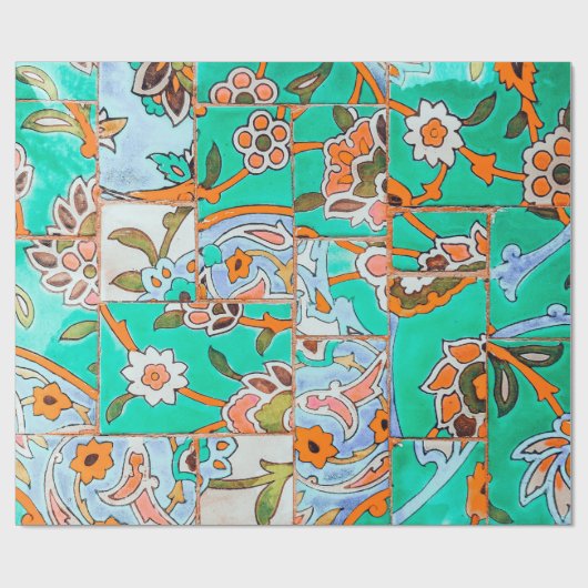 Blumenmarokko Geschenkpapier (Flach)