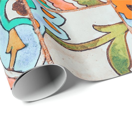 Blumenmarokko Geschenkpapier (Rolleneckpunkt)