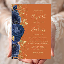 Blumenmarsch Blue Gold Burnt Orange Wedding