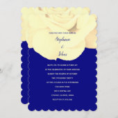 Blumenmarsch Blue Ivory Rose Frühjahrssommer Hochz Einladung (Vorne/Hinten)