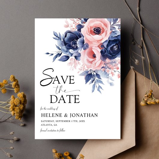 Blumenmarsch Blush Pink Boho Elegante Hochzeit Save The Date