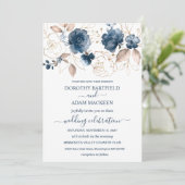 Blumenmarsch und Goldhochzeit Einladung (Stehend Vorderseite)