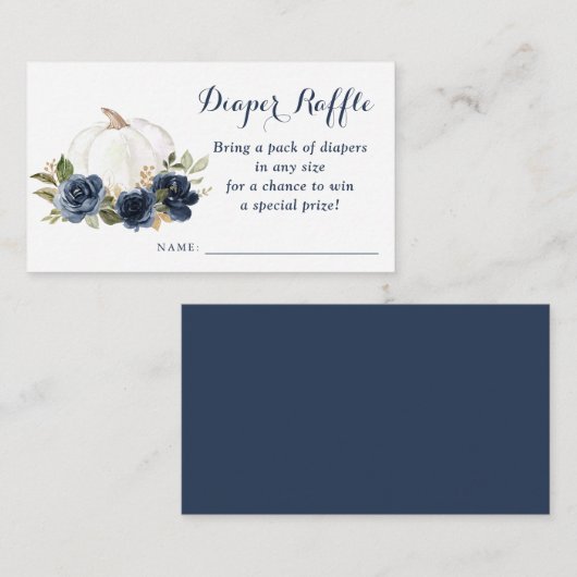 Blumenmarschall Blue Pumpkin Baby Duwer Diaper Raf Begleitkarte (Vorne/Hinten)