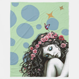 Blumenmaske - Portrait "Whimsical Nature" Fleecedecke