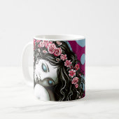 Blumenmaske - Portrait "Whimsical Nature" Kaffeetasse (Vorderseite Links)